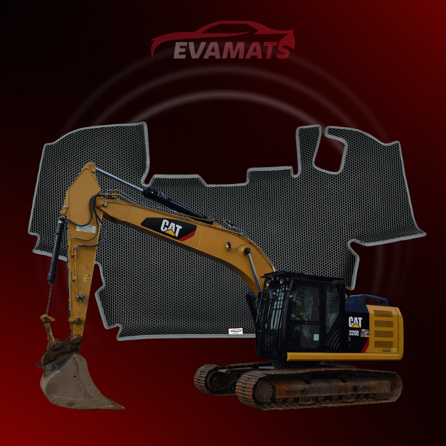 Автоковрики EVAMATS для CAT 320E 1-го покоління 2012-2018 року ЕКСКАВАТОР