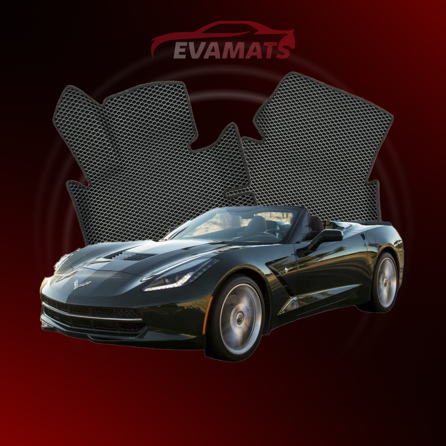 Автоковрики EVAMATS для Chevrolet Corvette(C7) 7 покоління 2013-2019 р. КАБІРОЛЕТ