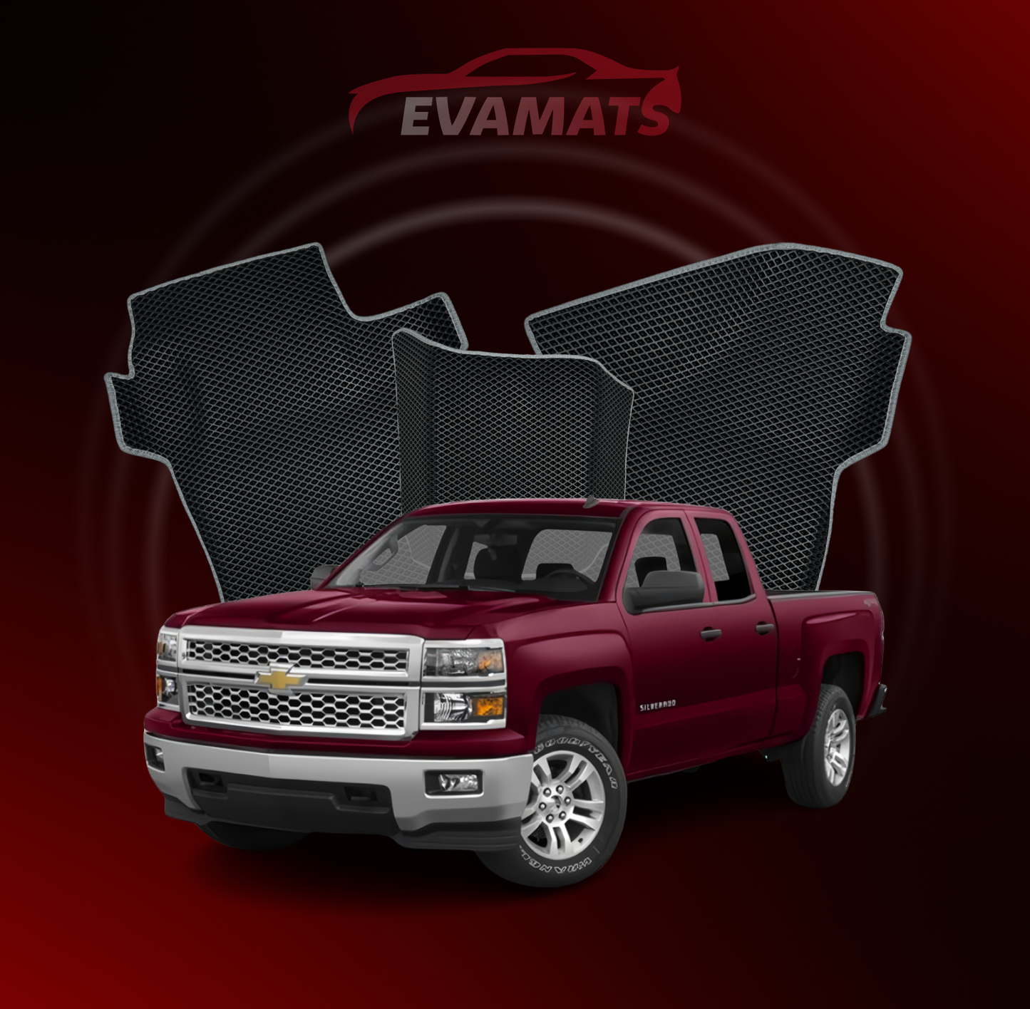 Dywaniki samochodowe EVAMATS do Chevrolet Silverado(GMTK2XX) 3 gen 2013-2015 rok PICK-UP z półtorej kabiny
