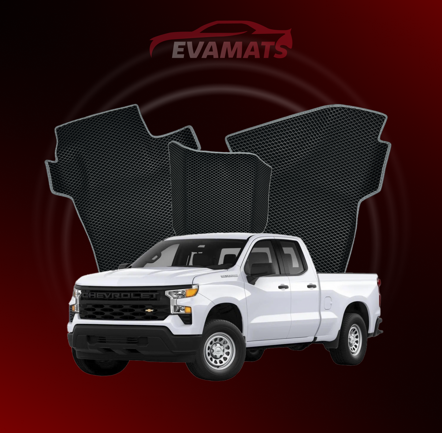 Dywaniki samochodowe EVAMATS do Chevrolet Silverado(T1XX) 4 gen 2019-2023 rok PICK-UP z podwójna kabina Double