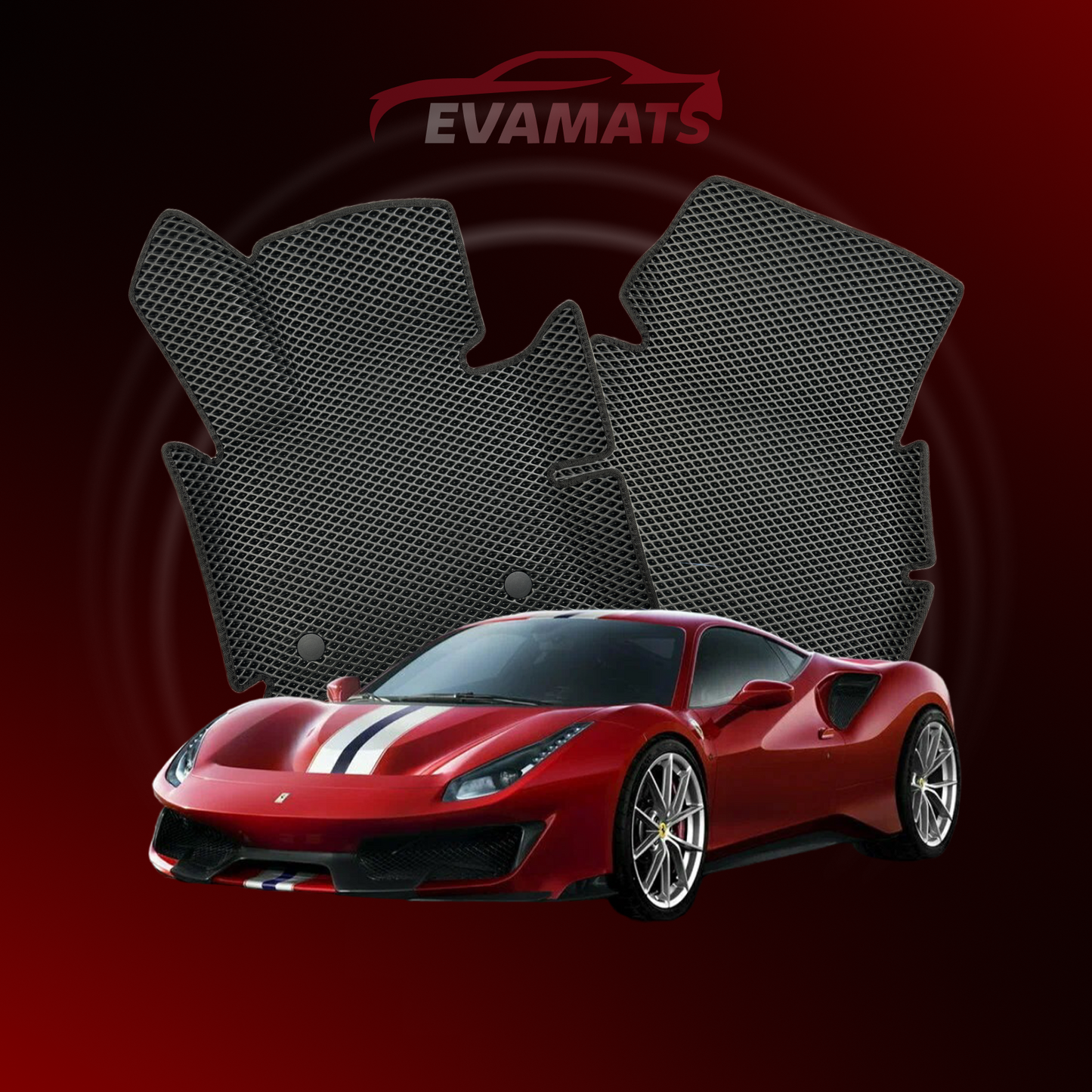 Dywaniki samochodowe EVAMATS do Ferrari 488 (Pista) 1 gen 2015-2019 rok COUPE