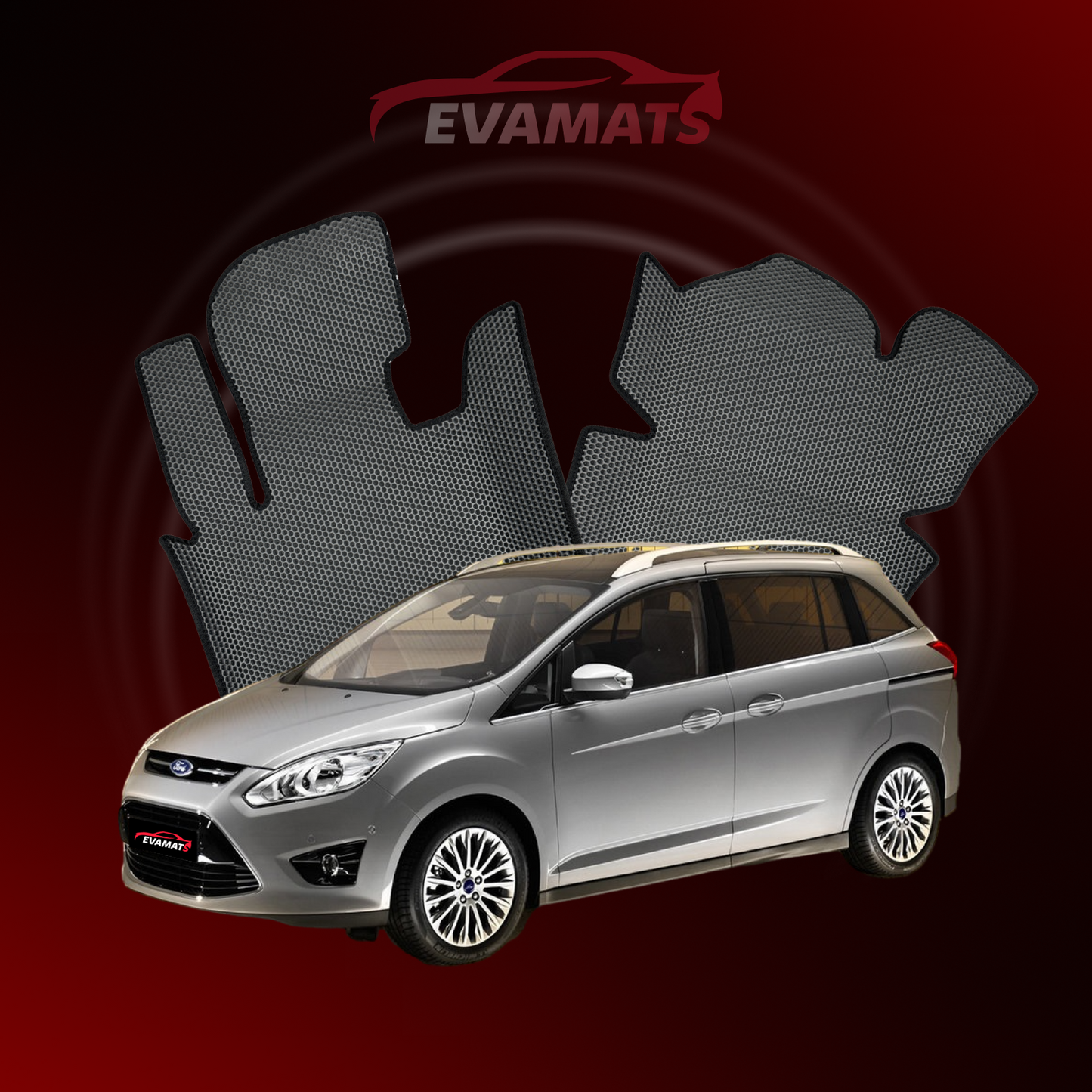 Автоковрики EVAMATS для Ford Grand C-MAX 2 поколения МИНИВЭН 2010-2019 года выпуска