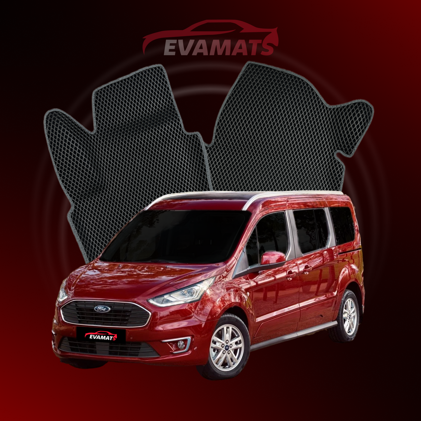 Dywaniki samochodowe EVAMATS do Ford Grand Tourneo Connect 2 gen 2012-2022 rok MINIVAN 7 osobowy