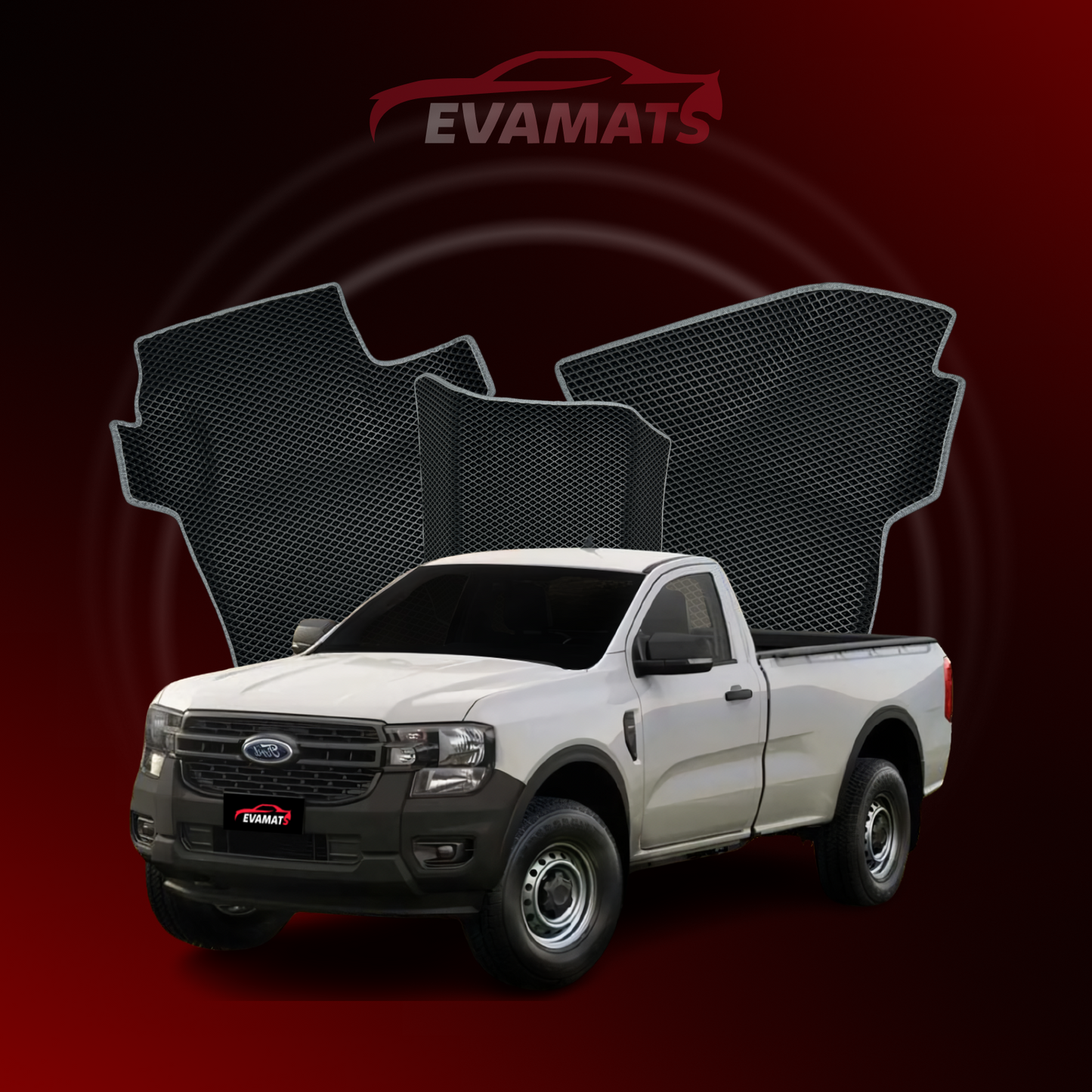 Dywaniki samochodowe EVAMATS do Ford Ranger 6 gen 2022-2025 rok PICK-UP poedyncza kabina