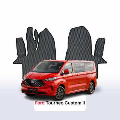 EVA Dywaniki samochodowe od EVA MATS 3D do Ford Tourneo Custom 2 gen mechaniczni foteli +szyny 2023 rok BUS