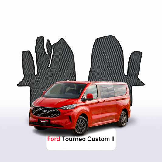 EVA Dywaniki samochodowe od EVA MATS 3D do Ford Tourneo Custom 2 gen mechaniczni foteli +szyny 2023 rok BUS