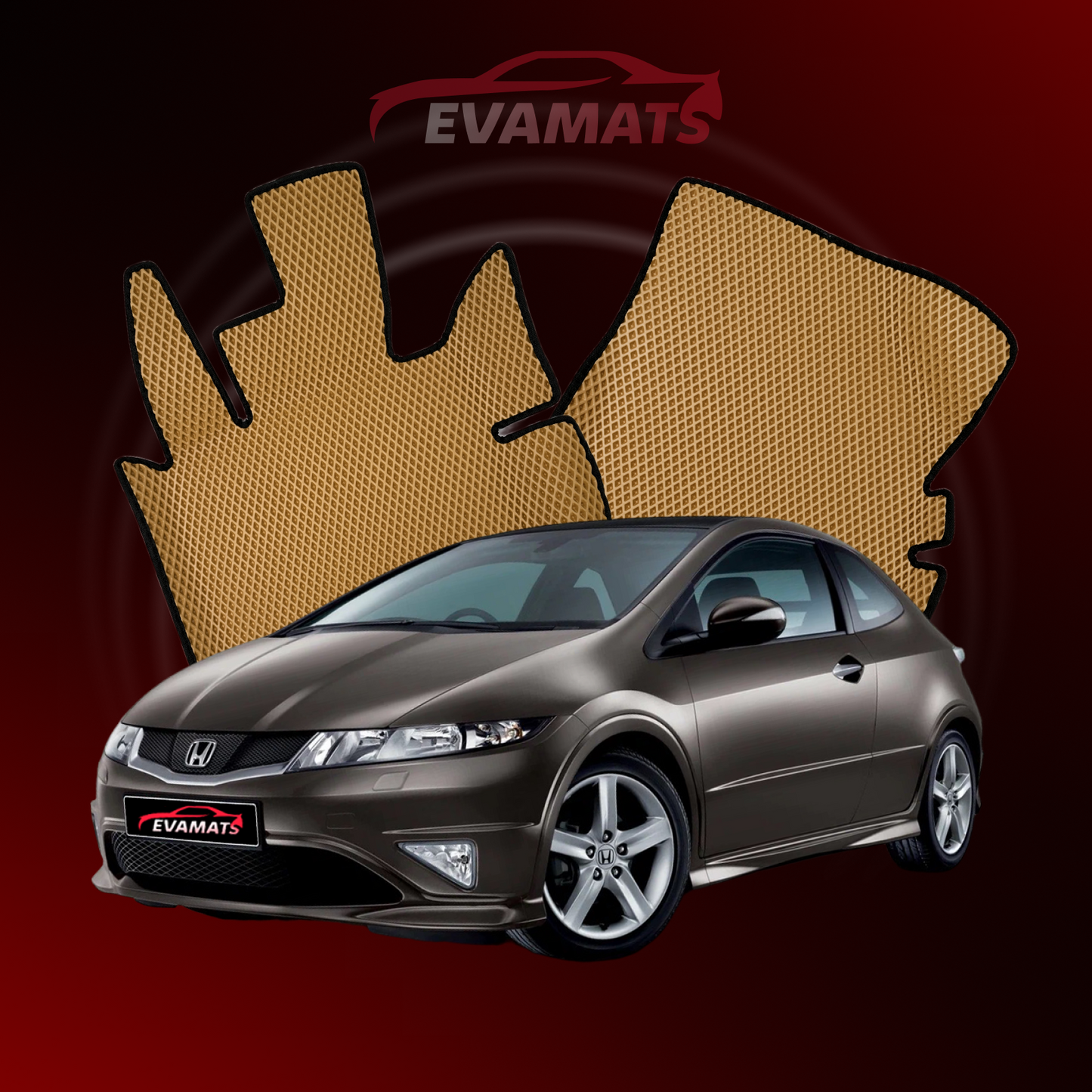 Коврики в салон EVAMATS для Honda Civic 8 gen 2005-2012 года выпуска ХЭТЧБЕК 3 двери