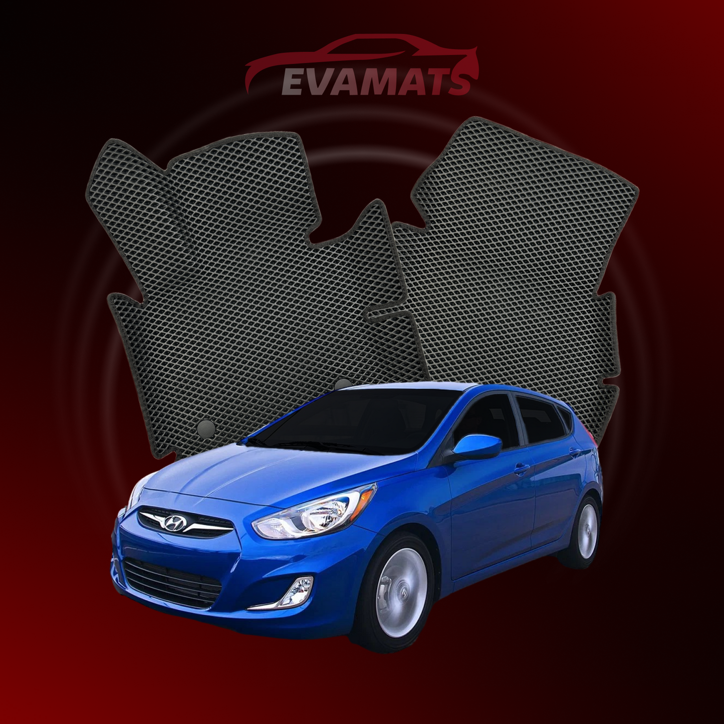 Коврики EVAMATS для Hyundai Accent 4-го поколения 2010-2019 года ХЭТЧБЕК 5 дверей