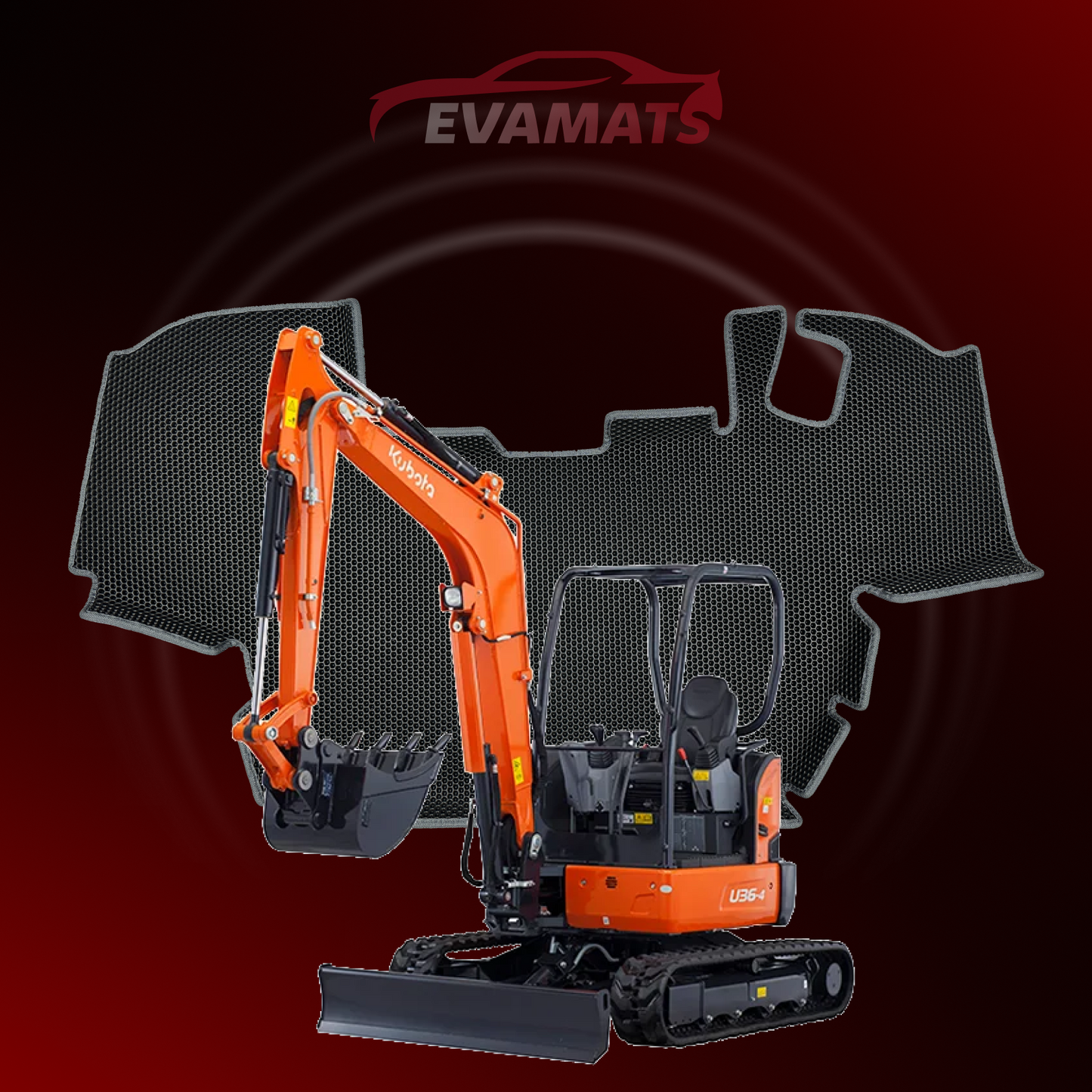 Автоковрики EVAMATS для ЕКСКАВАТОРА Kubota U36-4 1st gen 2024-2025 р.в.