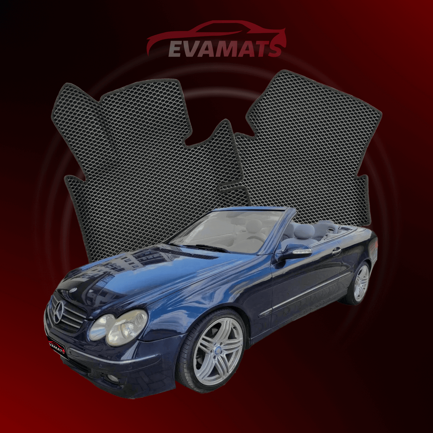 Автоковрики EVAMATS для Mercedes-Benz CLK 2-го покоління (C209) 2002 - 2009 КАБІРОЛЕТ