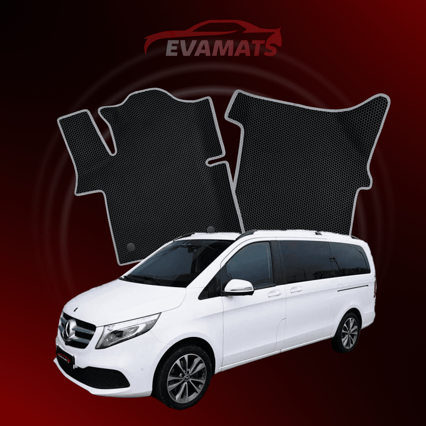 Автоковрики EVAMATS для Mercedes-Benz V-class 2-го поколения (W447) 2014-2025 года MINIVAN LONG