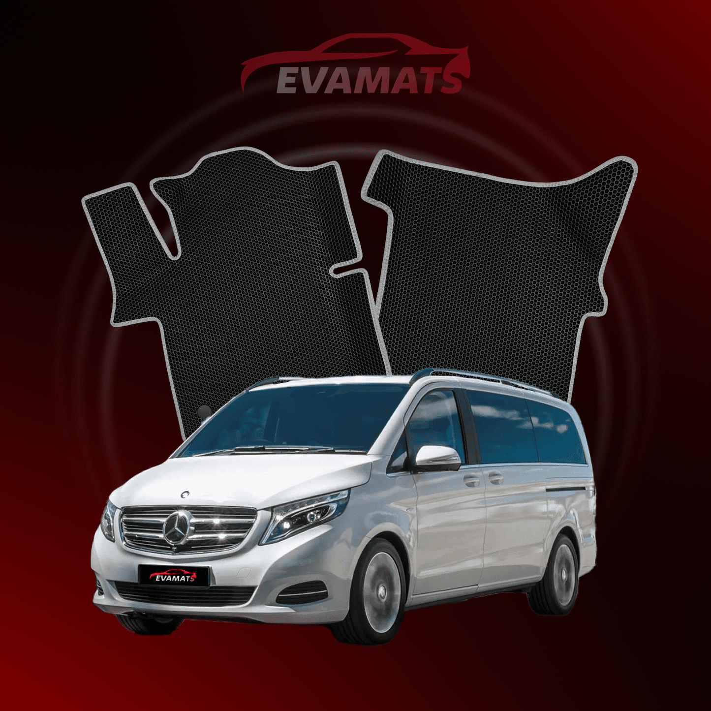 Автоковрики EVAMATS для Mercedes-Benz V-class 2 покоління (W447) 2014-2025 р.в. МІНІВЕН