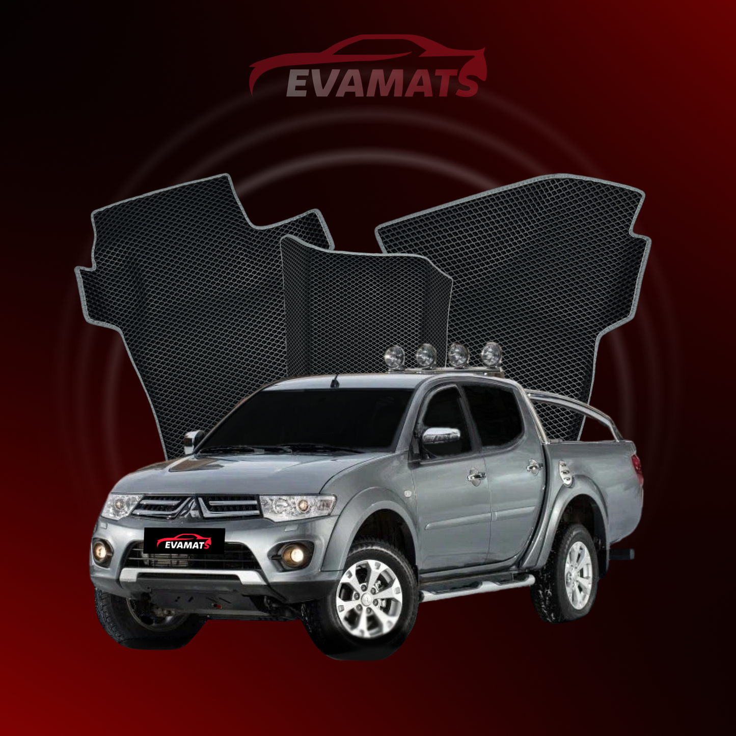 Автомобільні килимки EVAMATS для Mitsubishi L200 4 gen 2006-2015 р.в. PICK-UP з подвійною кабіною