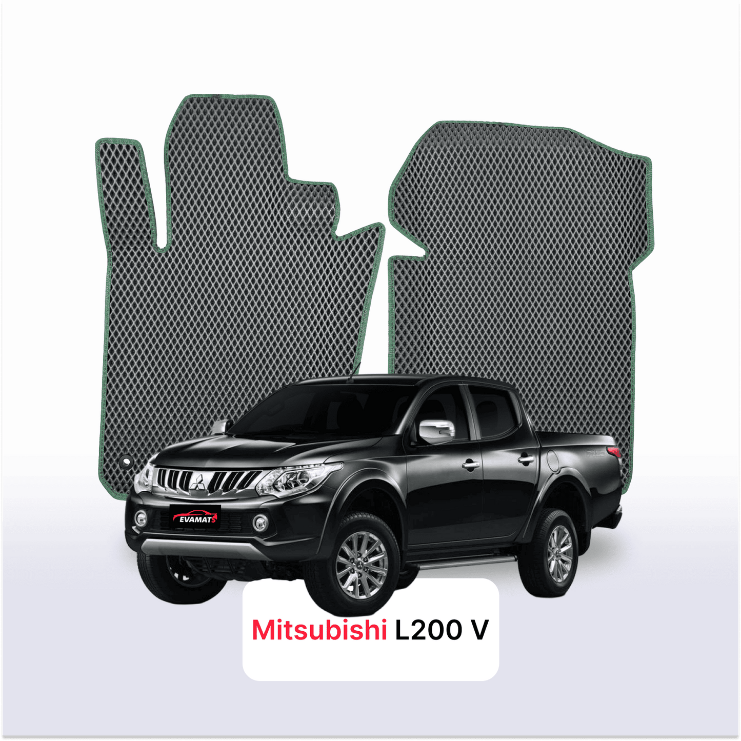 Коврики в салон EVAMATS для Mitsubishi L200 5 gen 2015-2023 года выпуска PICK-UP с двойной кабиной