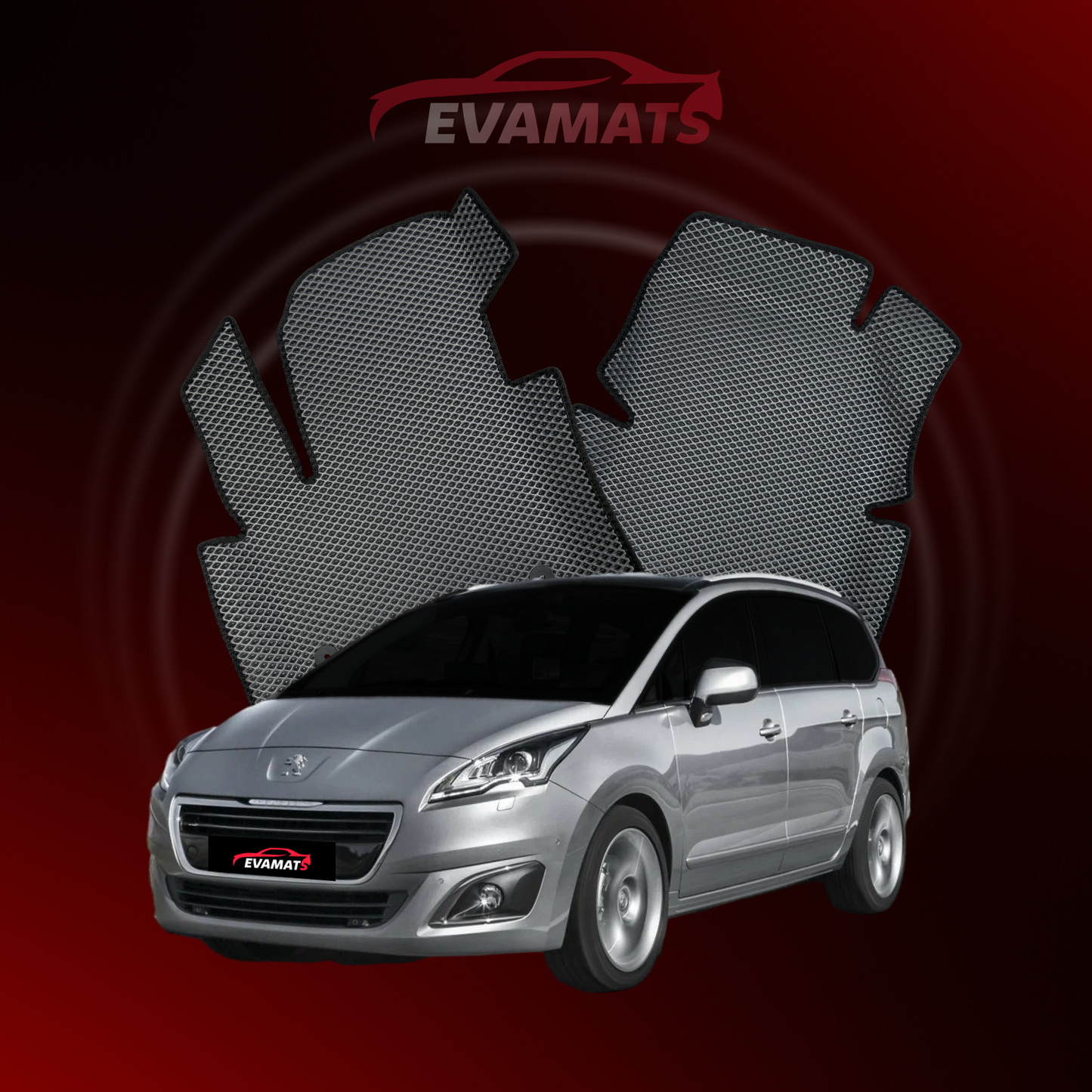 Dywaniki samochodowe 3D EVAMATS do Peugeot 5008(MT) 1 gen 2009-2016 rok MINIVAN