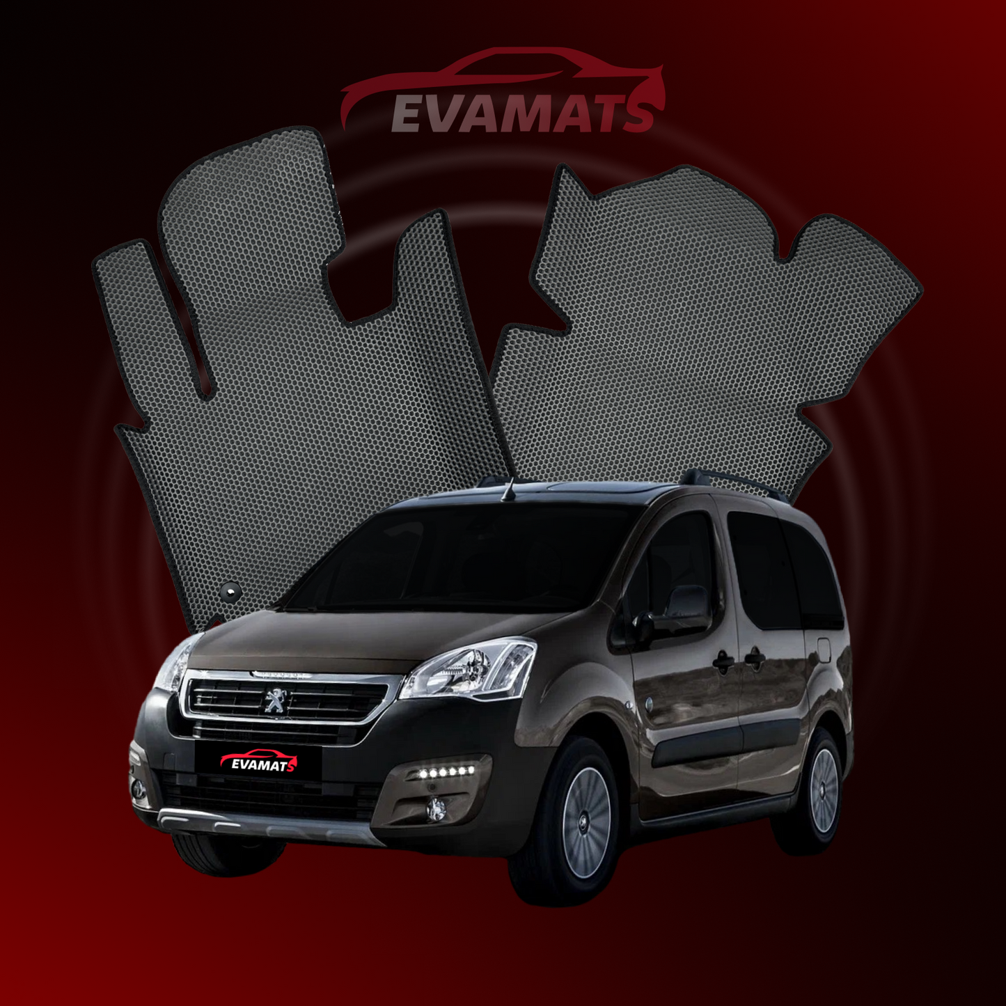 Dywaniki samochodowe 3D EVAMATS do Peugeot Partner(MT) 2 gen 2008-2018 rok MINIVAN