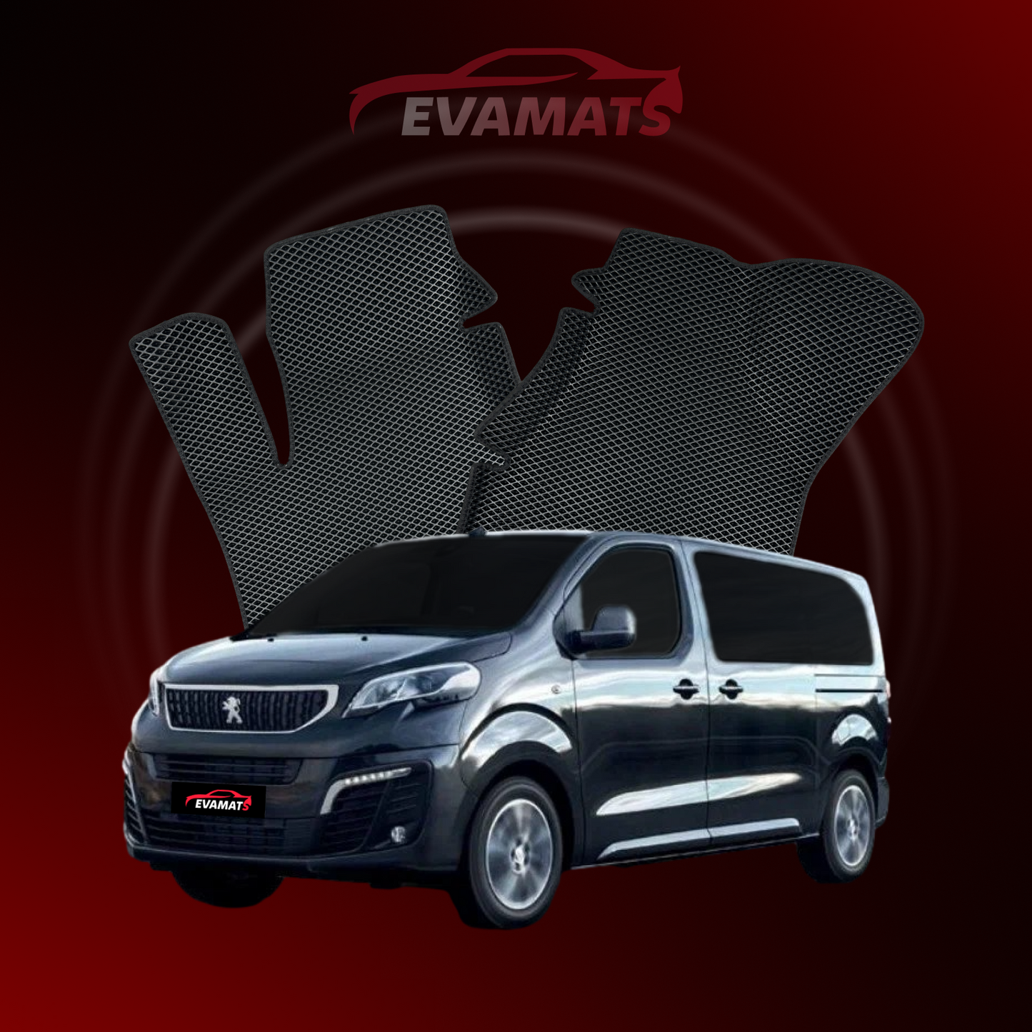 Коврики EVAMATS для Peugeot Traveller 1-го поколения 2016-2025 года выпуска МИНИВЭН LONG