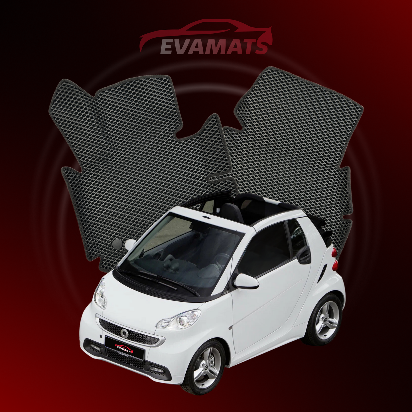 Dywaniki samochodowe 3D EVAMATS do Smart Fortwo 2 gen 2007-2015 rok KABRIOLET