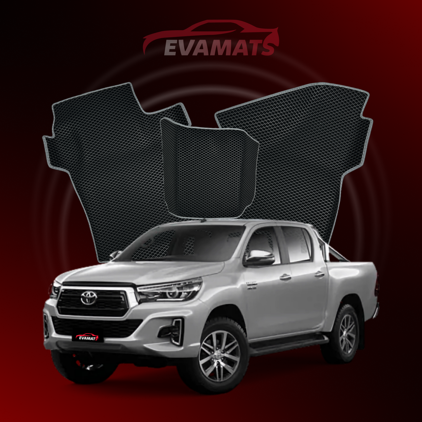 Автомобільні килимки EVAMATS для Toyota Hilux 8 gen 2015-2025 року PICK-UP подвійна кабіна