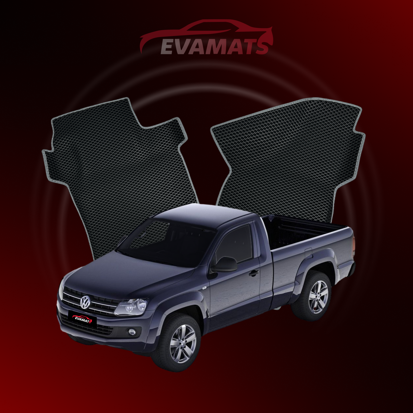 Автоковрики EVAMATS для Volkswagen Amarok I gen 2010-2016 року PICK-UP одномісний салон