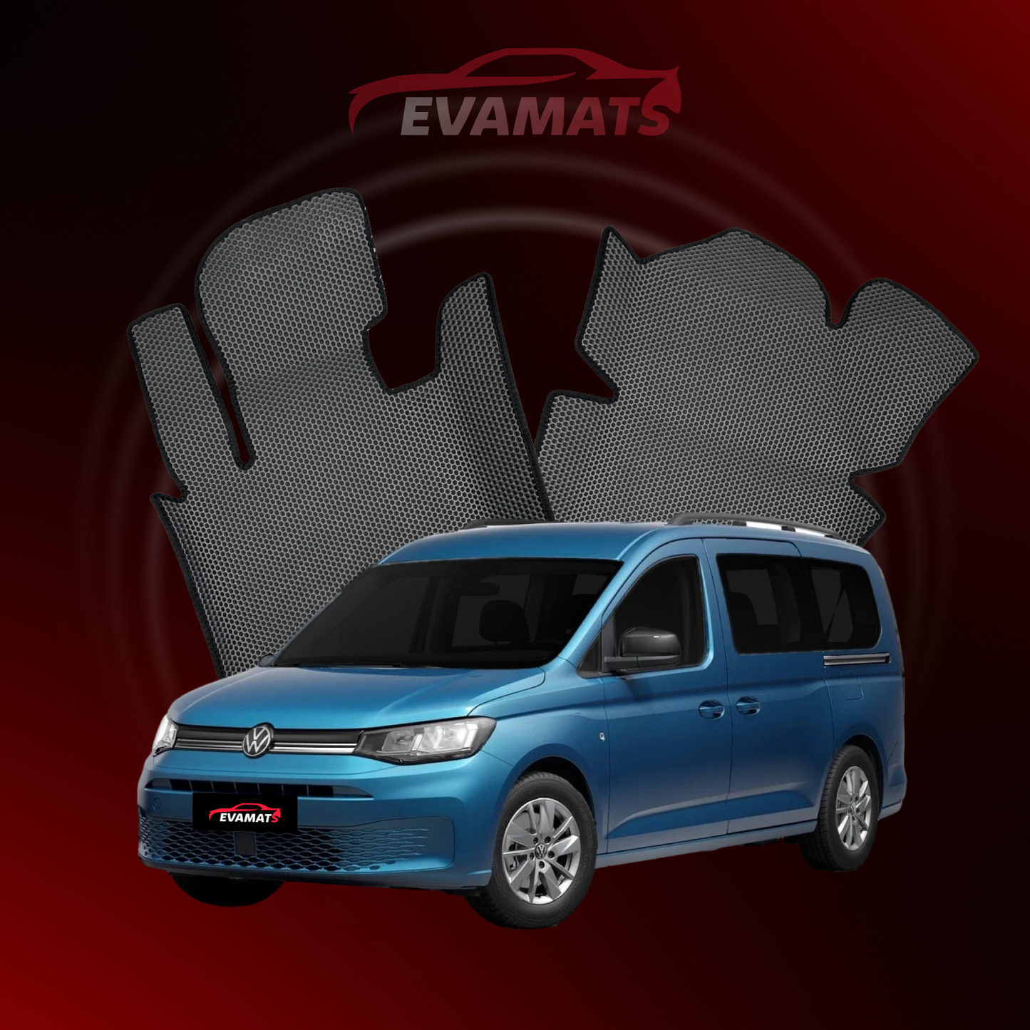 Dywaniki samochodowe EVAMATS do Volkswagen Caddy Maxi IV gen 2020-2024 rok MINIVAN 7 osobowy