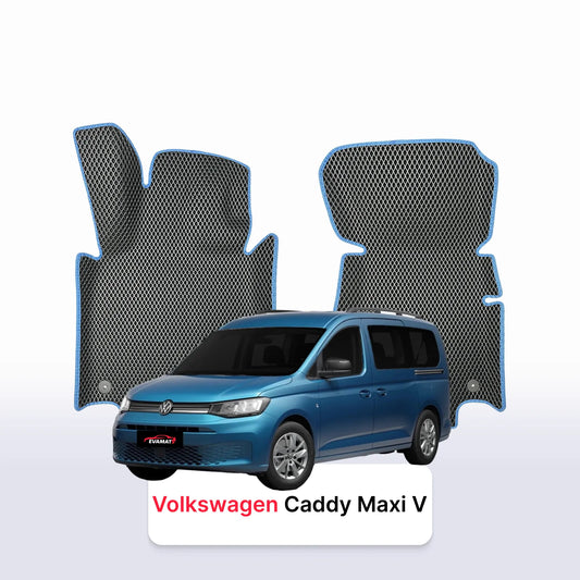 Автоковрики EVAMATS для Volkswagen Caddy Maxi IV поколение 2020-2024 года МИНИВЭН 7-местный