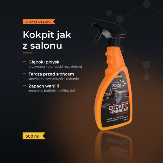Preparat do kokpitu i plastików — efekt połysku, wanilia, 500 ml