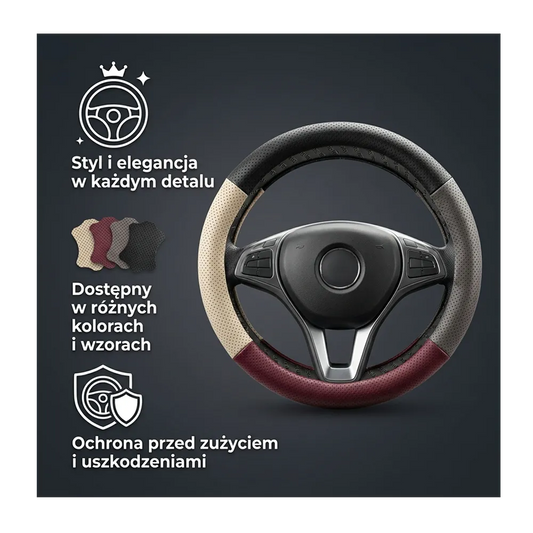 Uniwersalny pokrowiec na kierownicę ze skóry