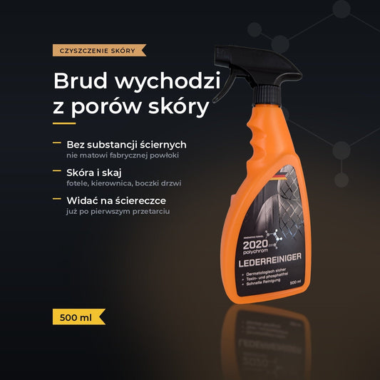Środek do czyszczenia skóry samochodowej — fotele i kierownica, 500 ml
