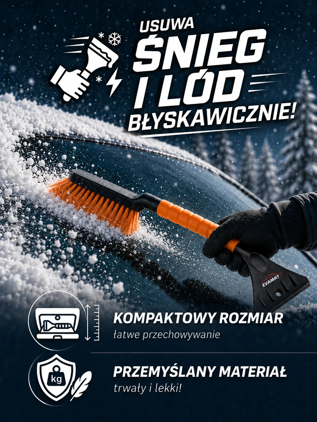 Szczotka Samochodowa do Usuwania Śniegu i Lodu